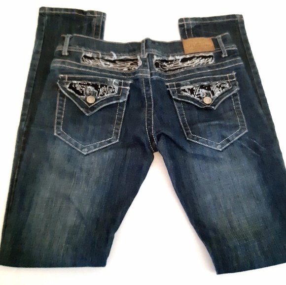 Premiere Denim by rue21 Denim - Premier Jeans Sz 3/4 Jeweled Distressed Waist 32"
